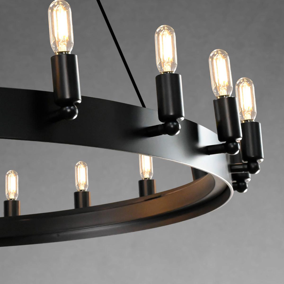 Camina Vintage Candelabra Round Chandelier 63" - GILDLAMPS