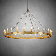 Camina Vintage Candelabra Round Chandelier 63" - GILDLAMPS