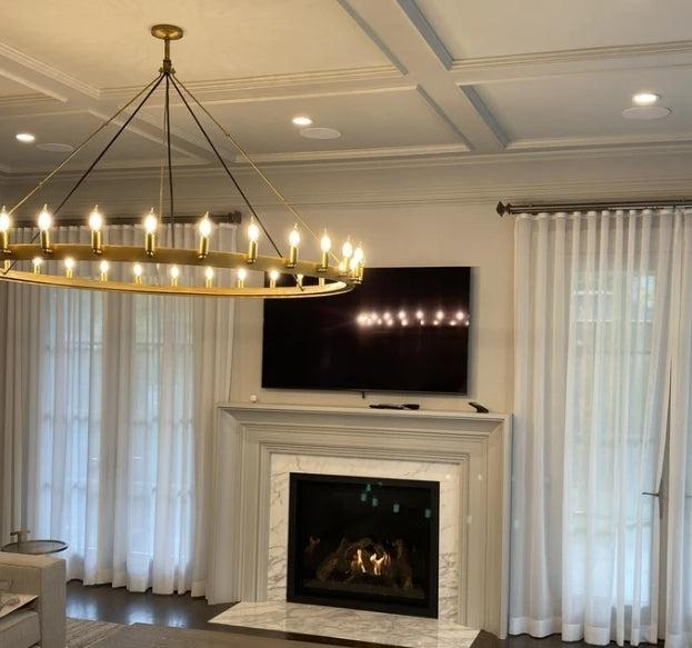 Camina Vintage Candelabra Round Chandelier 73" - GILDLAMPS