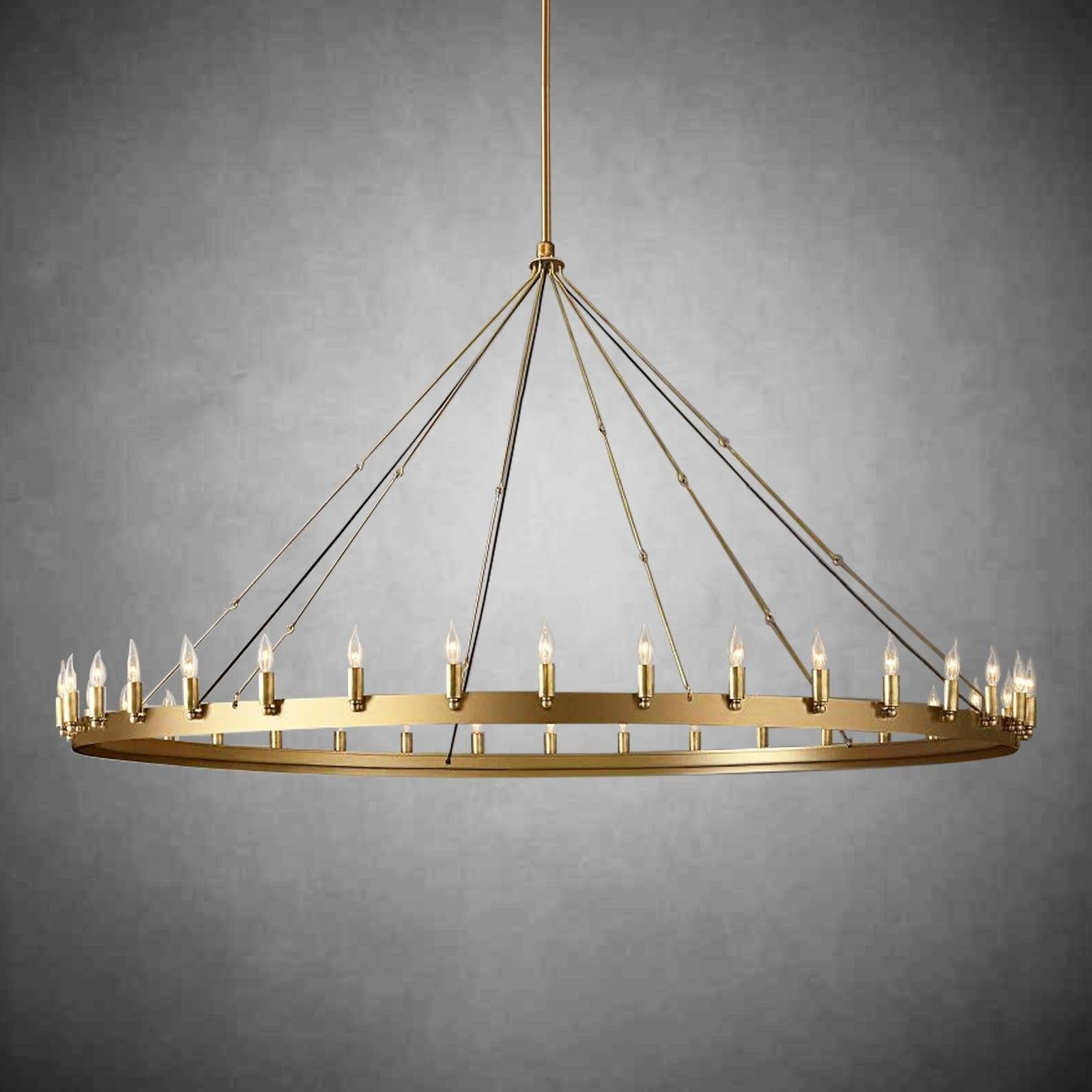 Camina Vintage Candelabra Round Chandelier 73" - GILDLAMPS