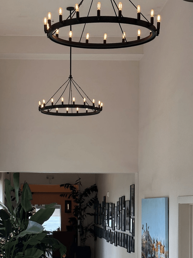 Camina Vintage Candelabra Round Chandelier 73" - GILDLAMPS