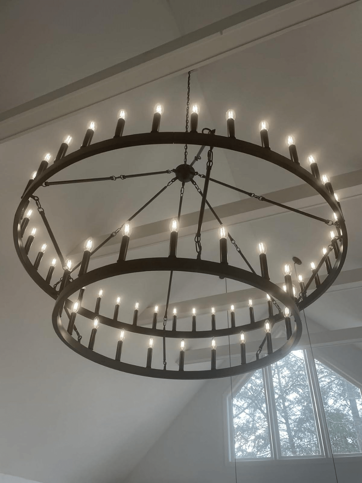 Camina Vintage Filament 2-Tier Round Chandelier 63'' - GILDLAMPS