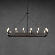 Camina Vintage Filament Rectangle Chandelier 41''52'' - GILDLAMPS