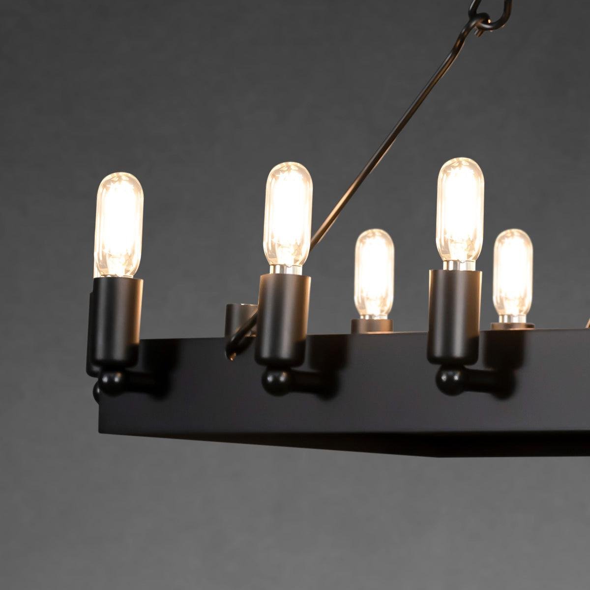 Camina Vintage Filament Rectangle Chandelier 41''52'' - GILDLAMPS