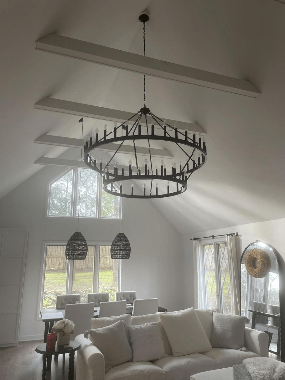 Camina Vintage Filament Two-Tier Round Chandelier 38" - GILDLAMPS