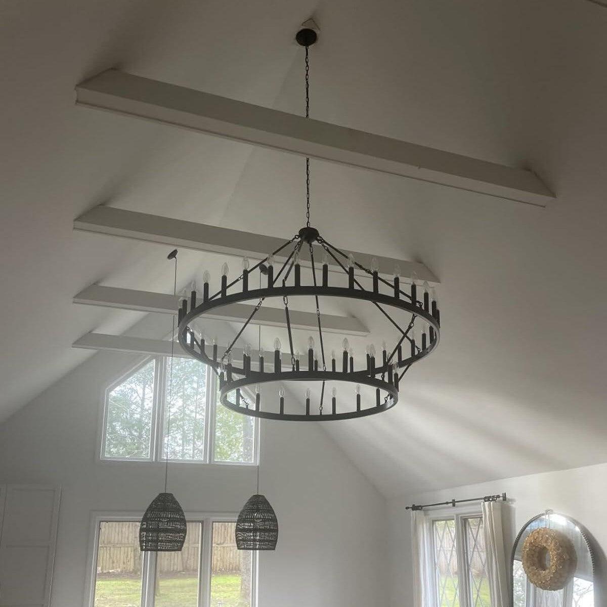 Camina Vintage Filament Two-Tier Round Chandelier 38" - GILDLAMPS