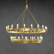Camina Vintage Filament Two-Tier Round Chandelier 38" - GILDLAMPS