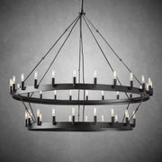 Camina Vintage Filament Two-Tier Round Chandelier 71" - GILDLAMPS