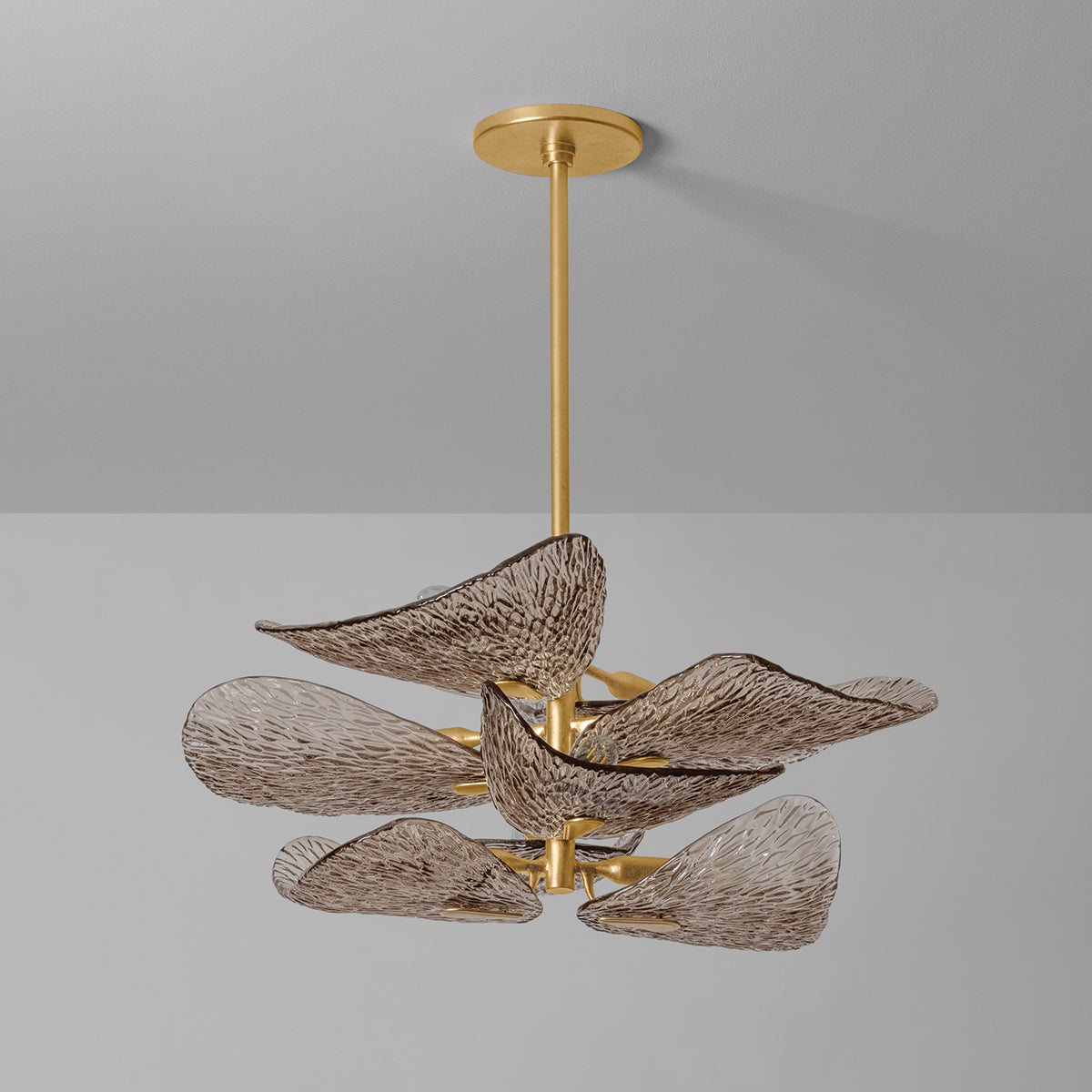 Cardiff Semi Flush Mount Chandelier 8-Light Vintage Gold Leaf - GILDLAMPS
