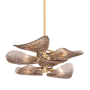 Cardiff Semi Flush Mount Chandelier 8-Light Vintage Gold Leaf - GILDLAMPS