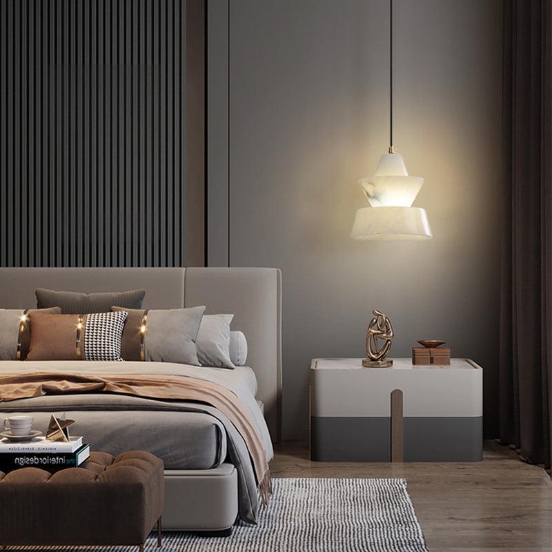 Carol Small Alabaster Coffee Table Pendant, Modern Pendant Light - GILDLAMPS