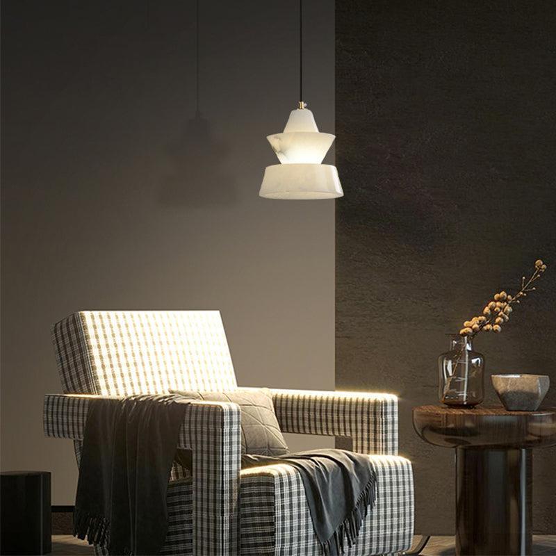Carol Small Alabaster Coffee Table Pendant, Modern Pendant Light - GILDLAMPS