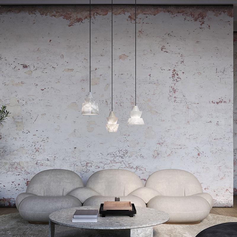 Carol Small Alabaster Coffee Table Pendant, Modern Pendant Light - GILDLAMPS