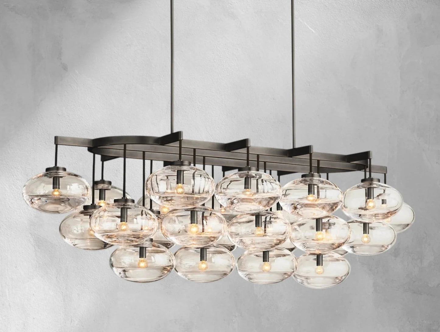 Cebret Glass Linear Chandelier - GILDLAMPS