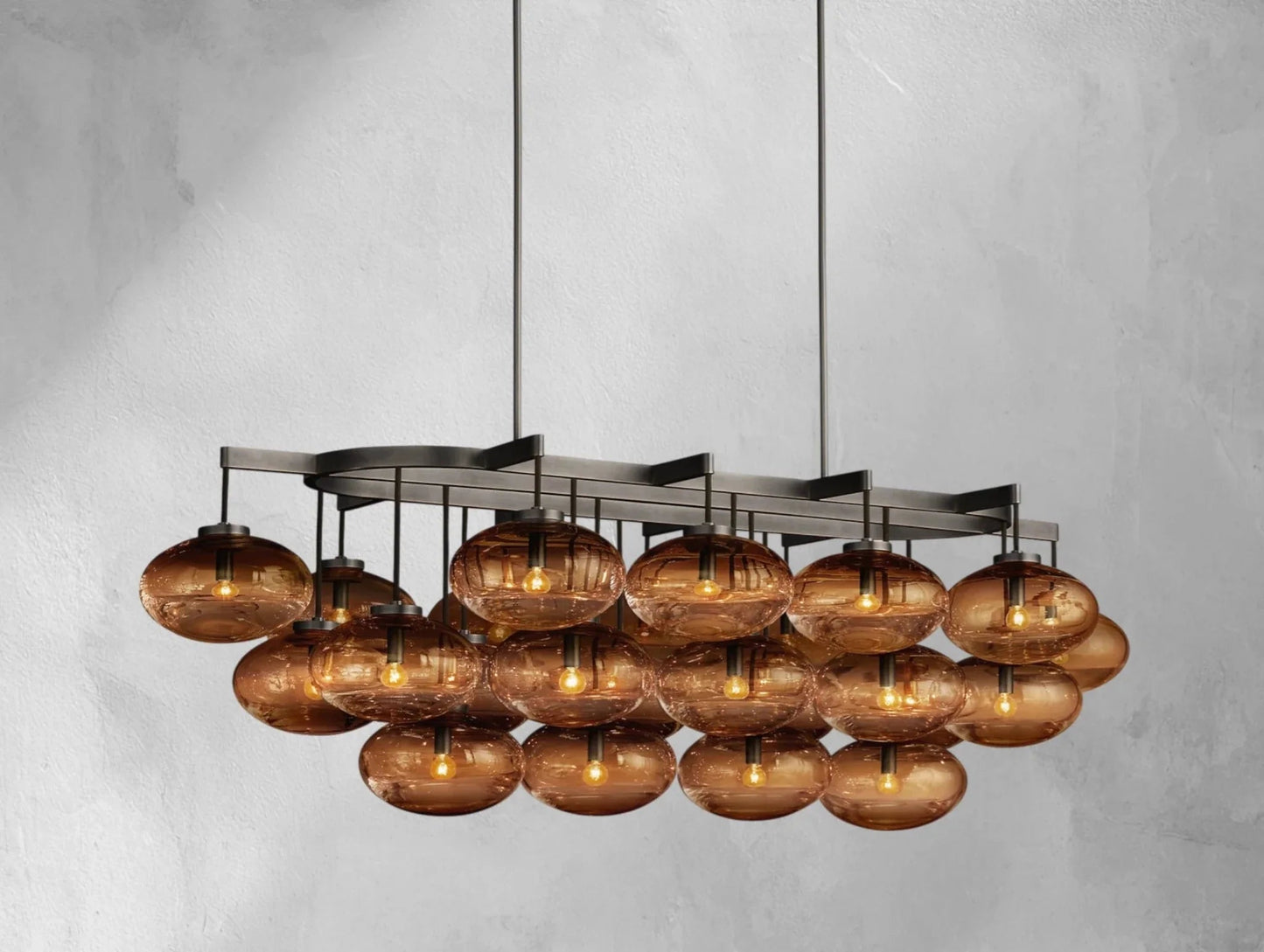 Cebret Glass Linear Chandelier - GILDLAMPS