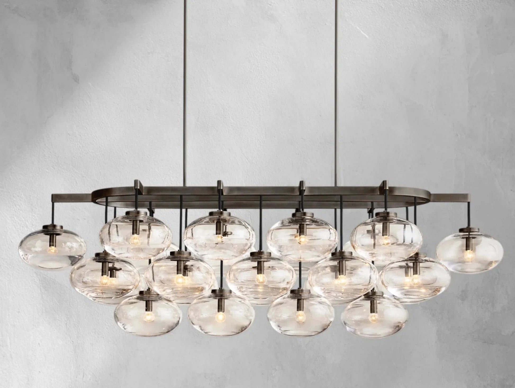 Cebret Glass Linear Chandelier - GILDLAMPS