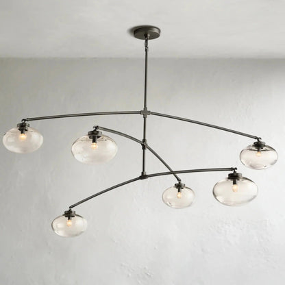 Cebret Glass Mobile Round Chandelier - GILDLAMPS