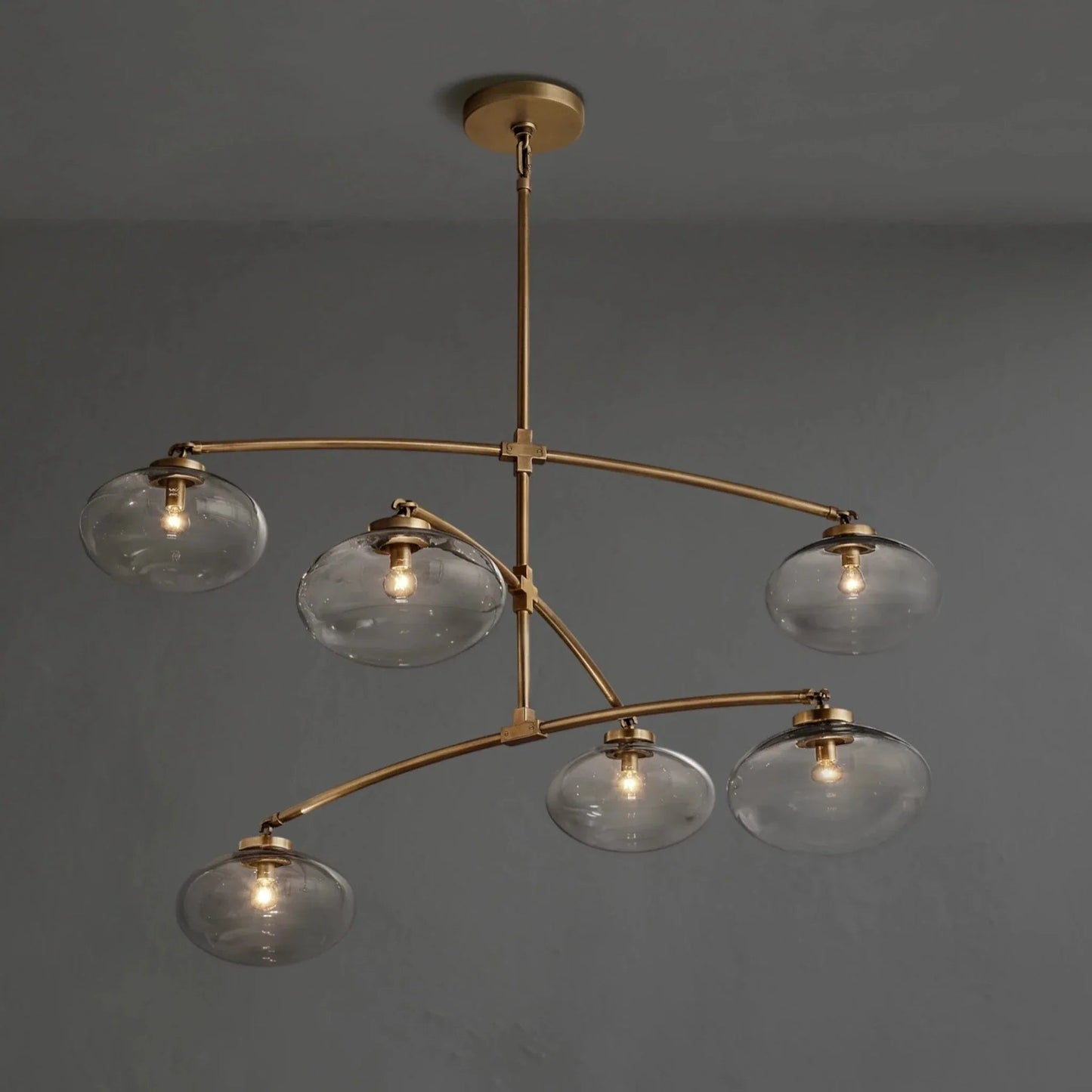 Cebret Glass Mobile Round Chandelier - GILDLAMPS