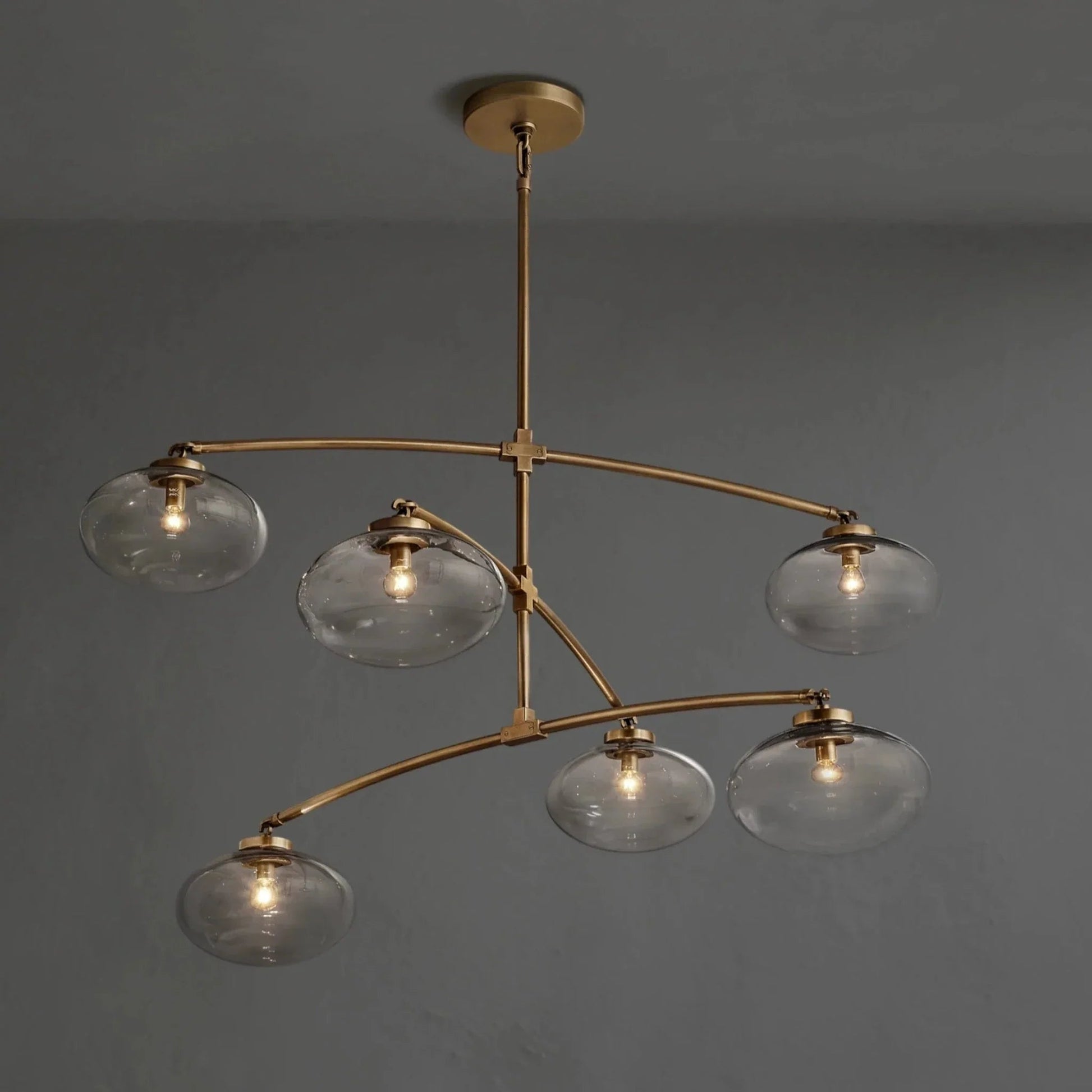 Cebret Glass Mobile Round Chandelier - GILDLAMPS