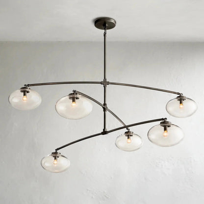 Cebret Glass Mobile Round Chandelier - GILDLAMPS