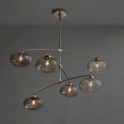 Cebret Glass Mobile Round Chandelier - GILDLAMPS