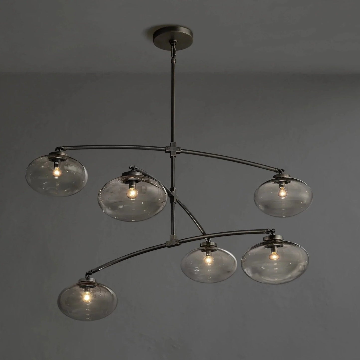 Cebret Glass Mobile Round Chandelier - GILDLAMPS
