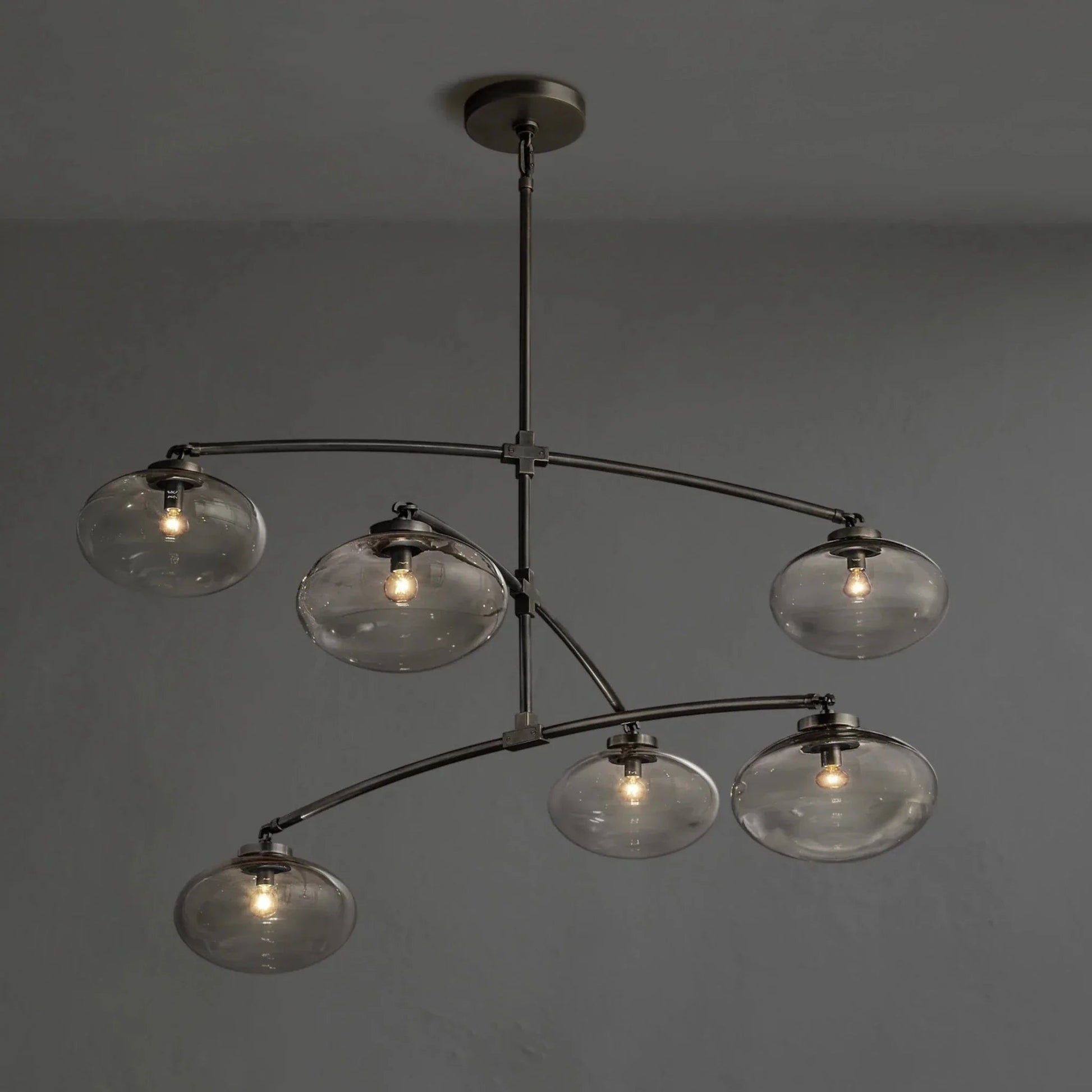 Cebret Glass Mobile Round Chandelier - GILDLAMPS