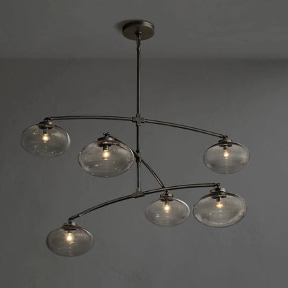 Cebret Glass Mobile Round Chandelier - GILDLAMPS