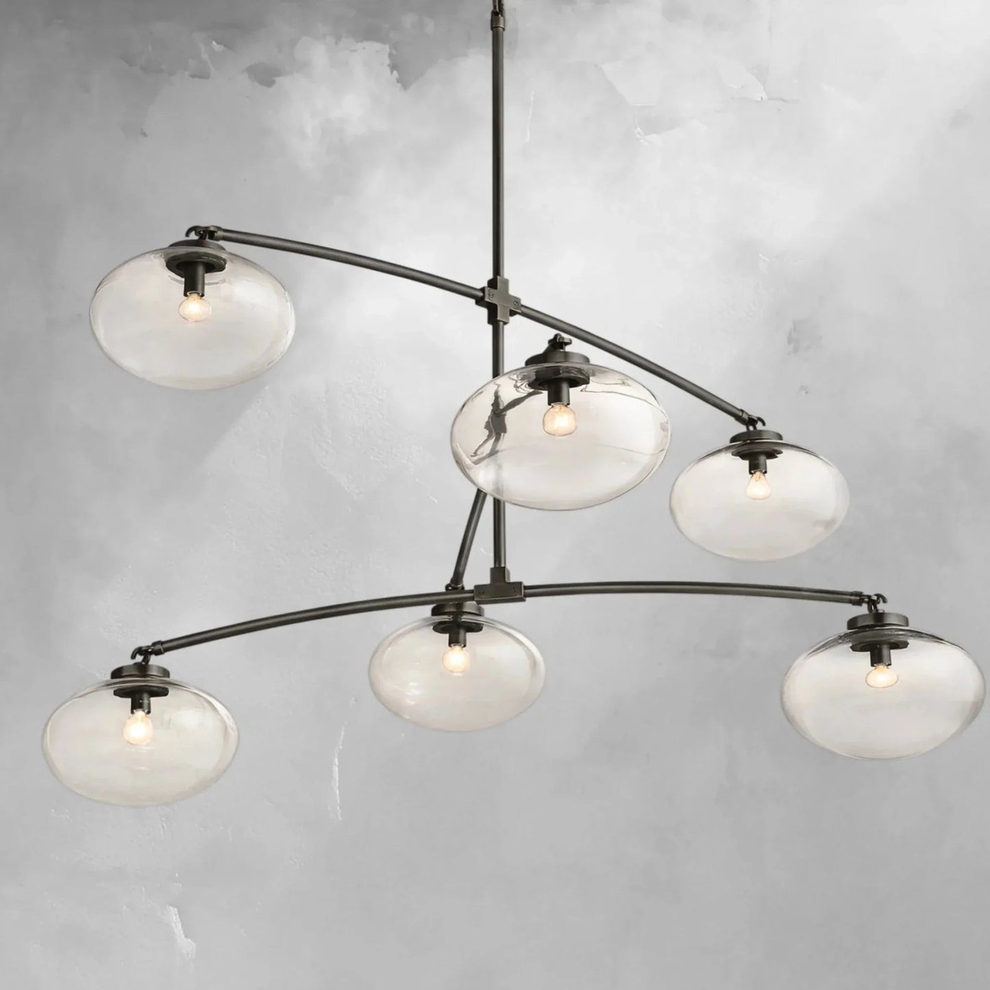 Cebret Glass Mobile Round Chandelier - GILDLAMPS