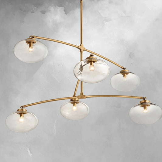 Cebret Glass Mobile Round Chandelier - GILDLAMPS