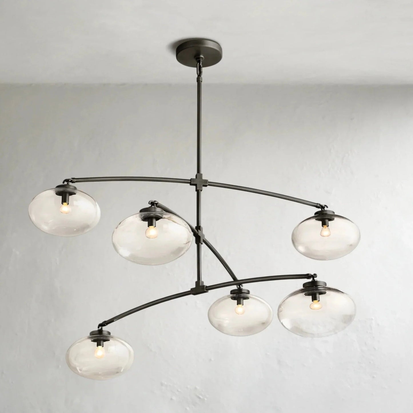 Cebret Glass Mobile Round Chandelier - GILDLAMPS
