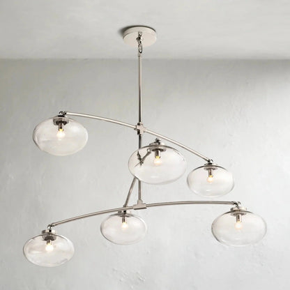 Cebret Glass Mobile Round Chandelier - GILDLAMPS