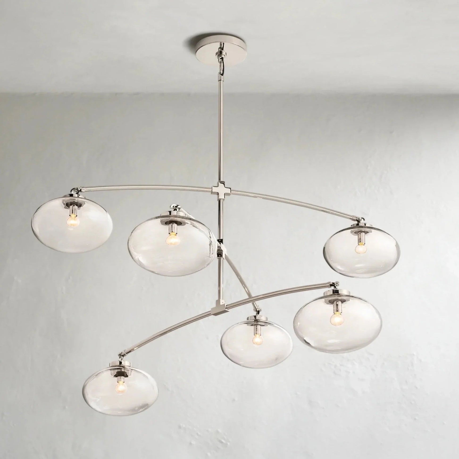 Cebret Glass Mobile Round Chandelier - GILDLAMPS