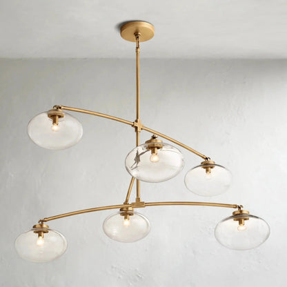 Cebret Glass Mobile Round Chandelier - GILDLAMPS