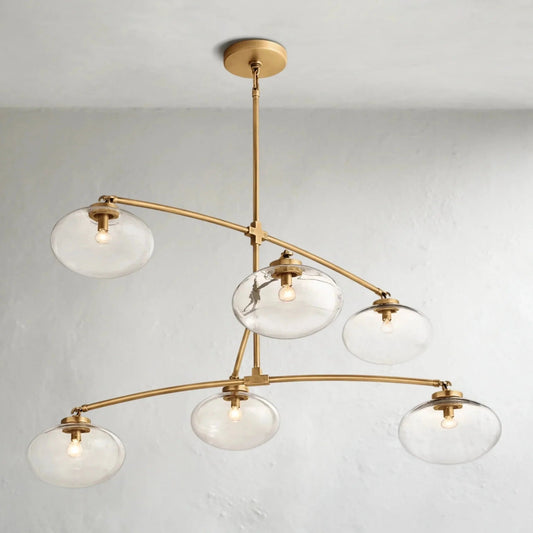 Cebret Glass Mobile Round Chandelier - GILDLAMPS