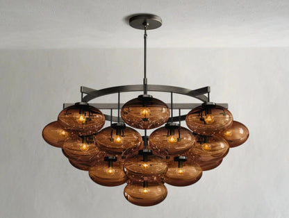 Cebret Glass Round Chandelier - GILDLAMPS
