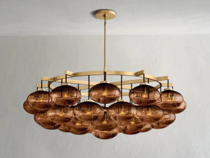 Cebret Glass Round Chandelier - GILDLAMPS