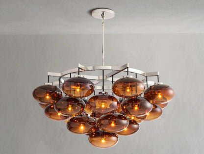 Cebret Glass Round Chandelier - GILDLAMPS