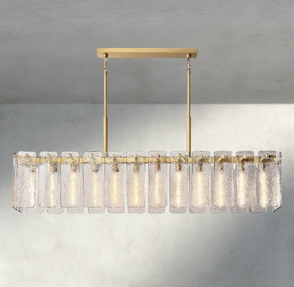 Celamotto Glass Rectangular Chandelier 60", 72" - GILDLAMPS