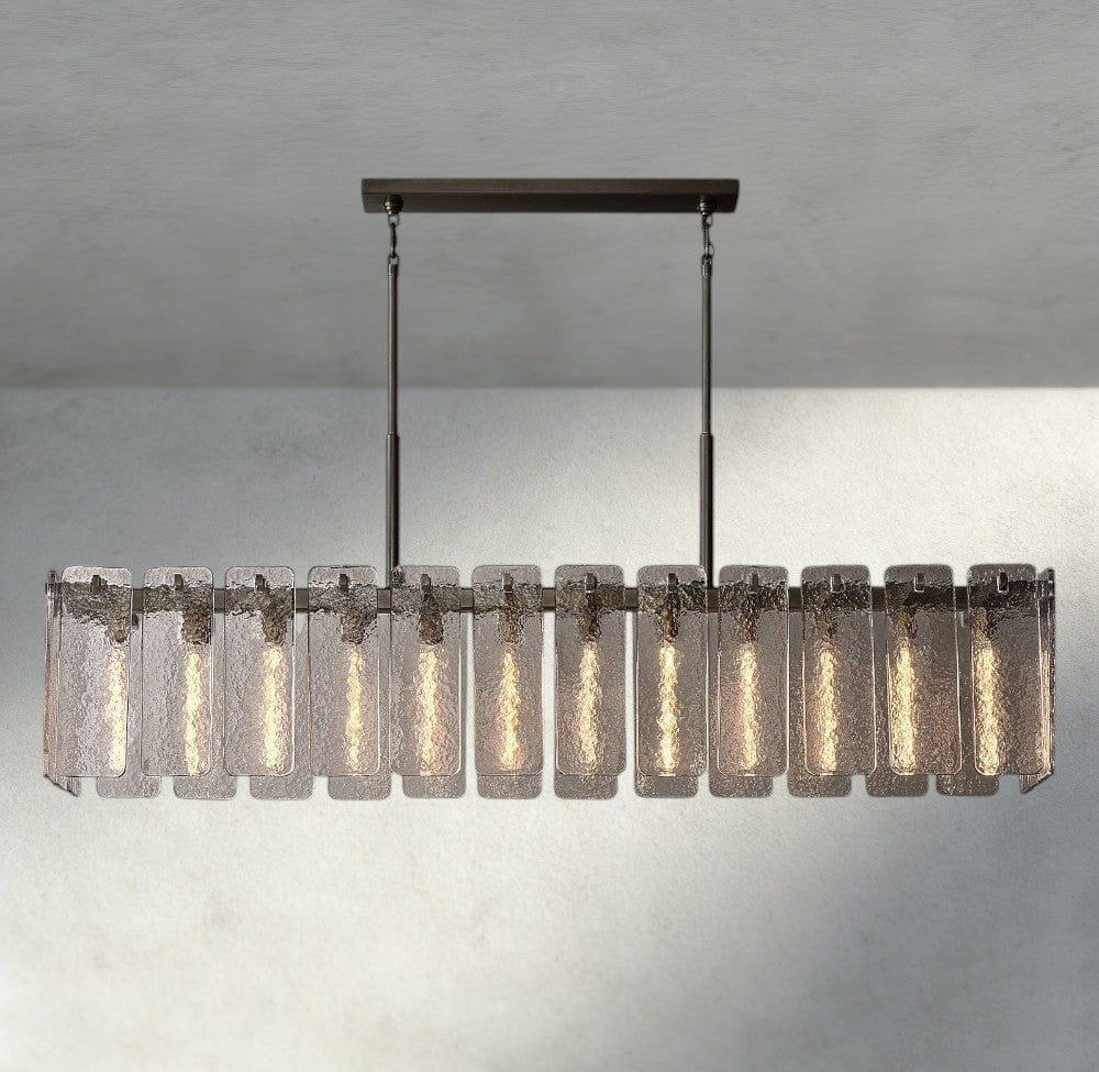 Celamotto Glass Rectangular Chandelier 60", 72" - GILDLAMPS