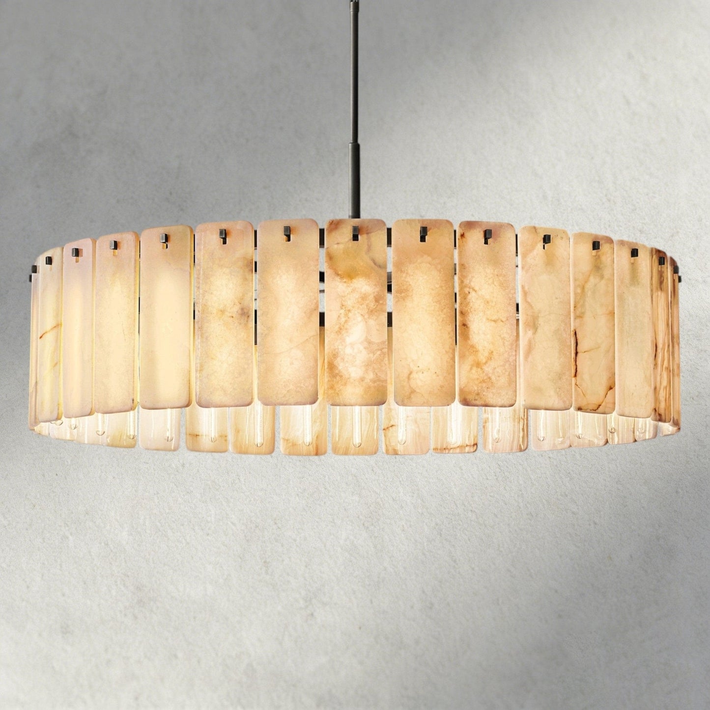 Celamotto Onyx Round Alabaster Chandelier 36". 48", 60" - GILDLAMPS