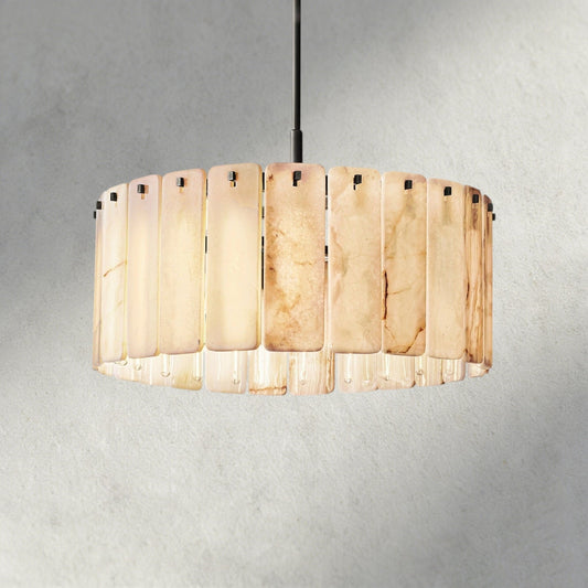 Celamotto Onyx Round Alabaster Chandelier 36". 48", 60" - GILDLAMPS