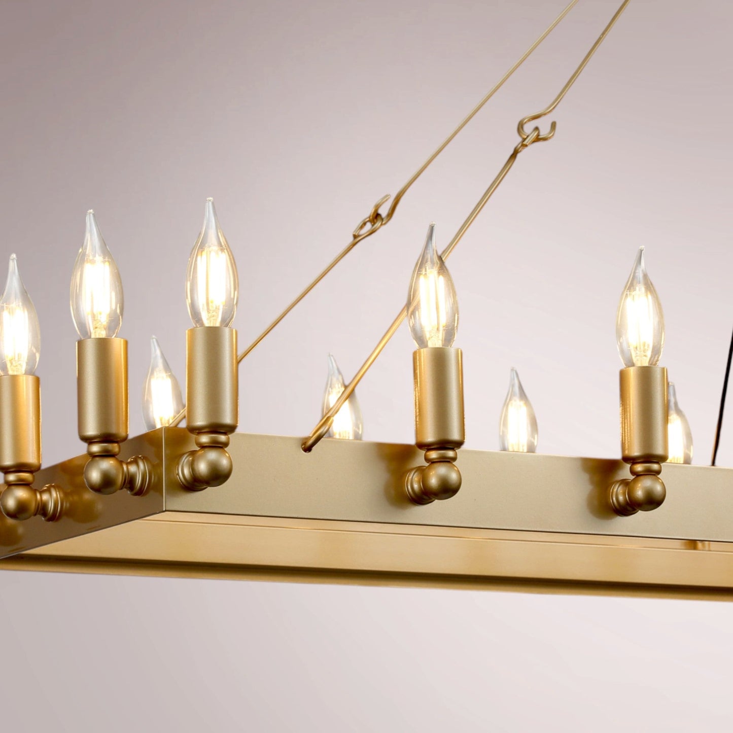 Cemino Vintage Candelabra Rectangular Chandelier - GILDLAMPS