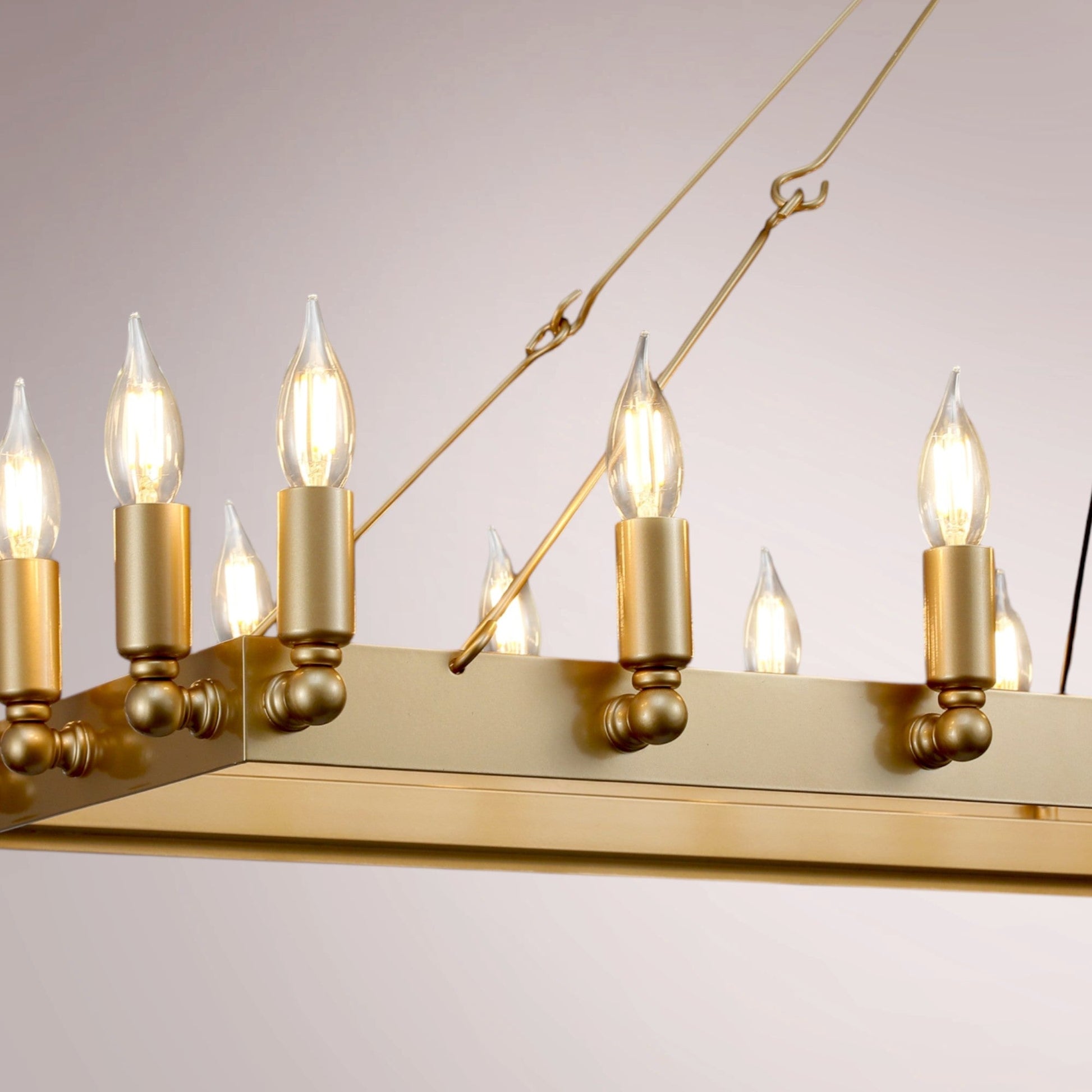 Cemino Vintage Candelabra Rectangular Chandelier - GILDLAMPS