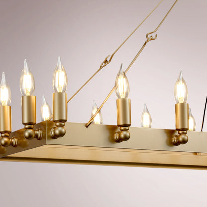 Cemino Vintage Candelabra Rectangular Chandelier - GILDLAMPS