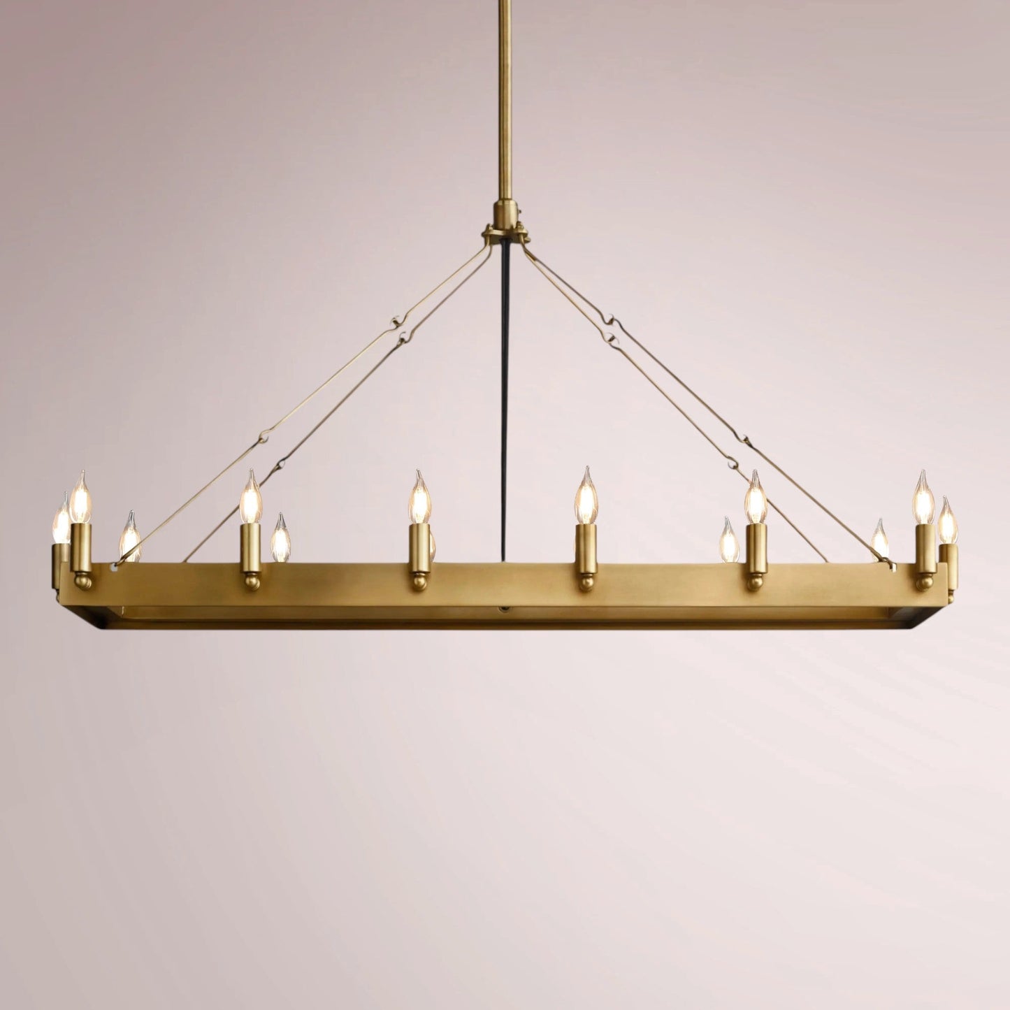 Cemino Vintage Candelabra Rectangular Chandelier - GILDLAMPS