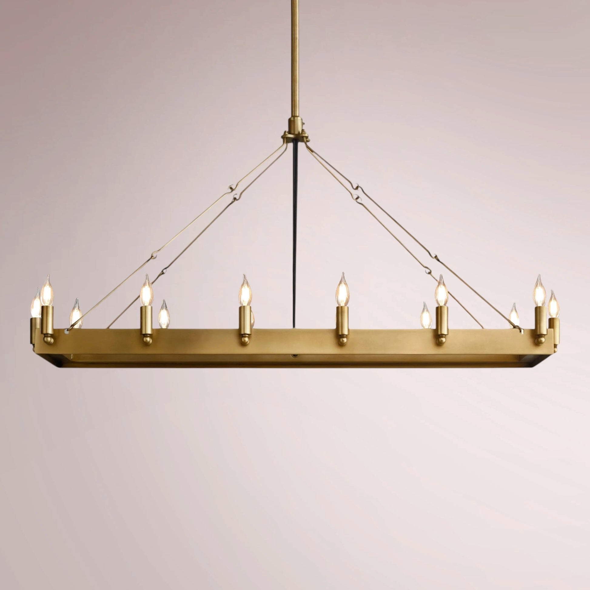 Cemino Vintage Candelabra Rectangular Chandelier - GILDLAMPS