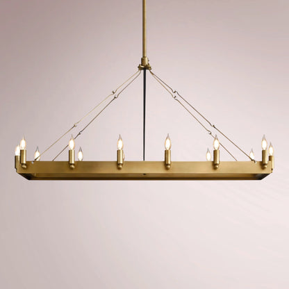 Cemino Vintage Candelabra Rectangular Chandelier - GILDLAMPS