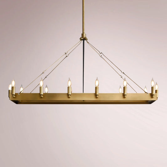 Cemino Vintage Candelabra Rectangular Chandelier - GILDLAMPS
