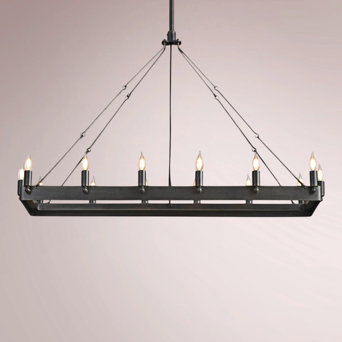Cemino Vintage Candelabra Rectangular Chandelier - GILDLAMPS